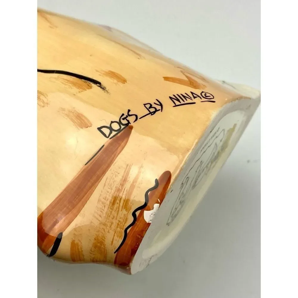 Dogs By Nina Vase Planter Beagle Puppy Beautiful Condition Nina Lyman Tan 8in CN